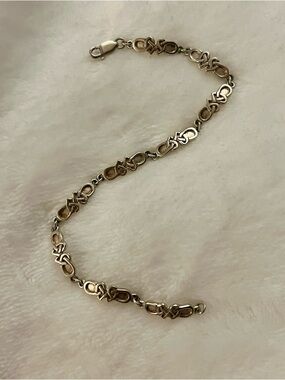 Sterling Silver Celtic Link Bracelet Lobster Clasp Sz 7.5 in